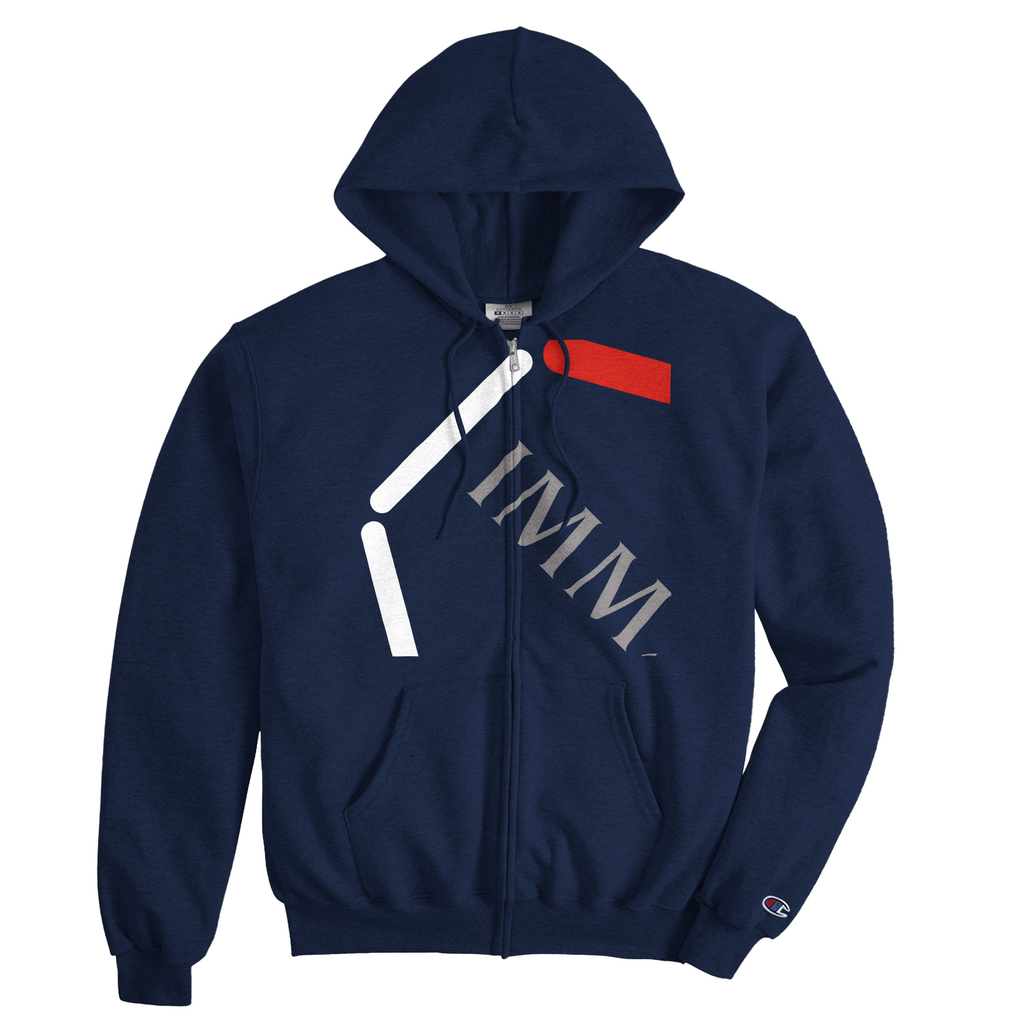 Felpa con cappuccio con zip unisex blu | Champion per IMMS